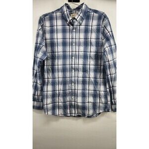 Hawker Rye Men's Medium Blue White Stretch Long Sleeve Button Up Shirt NWOT